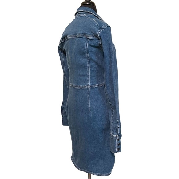 Free People Bo Long Sleeve Denim Mini Dress Button Front Size XS - Picture 10 of 16